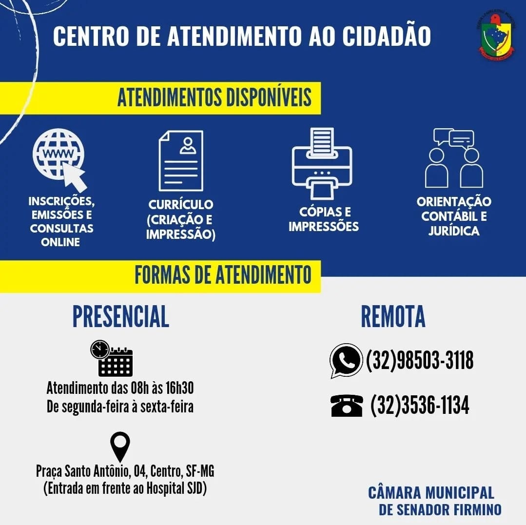 Câmara cria o Centro de Atendimento ao Cidadão (CAC)